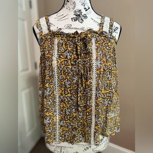 NWT  Yellow and brown tank top